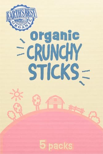 Earth's Best Organic Baby Food, Dissolvable Teething Snack for Babies 6 Months and Older, Strawberry Banana Crunchy Sticks, .56 oz Pack (Pack of 5)