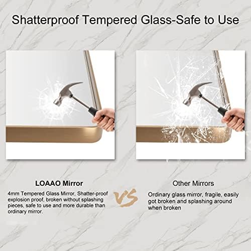 LOAAO 72"X36" Gold Bathroom Mirror
