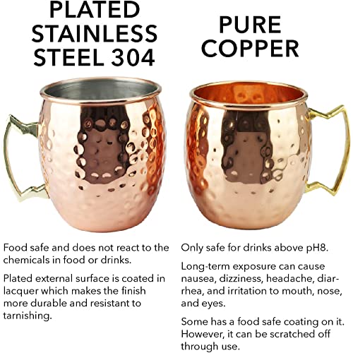 [Gift Set] PG Ultimate Moscow Mule SS Copper Plated Set 25PC | 3pc Cocktail Shaker, 4X Mugs, 4X Straws, 4X Cocktail Picks, Straw Cleaner, 4X Coaster, Strainer, Tongs, Muddler, Jigger, Stirrer