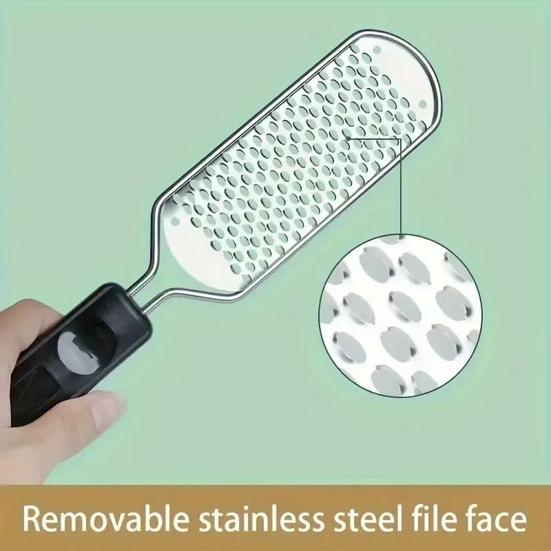 DAIXIANGER 2 Pcs Foot Scraper, Foot File Callus Remover, Stainless Steel Foot Rasp, Professional Foot Scrubber Dead Skin Remover, Pedicure Foot Grater for at Home & Salon
