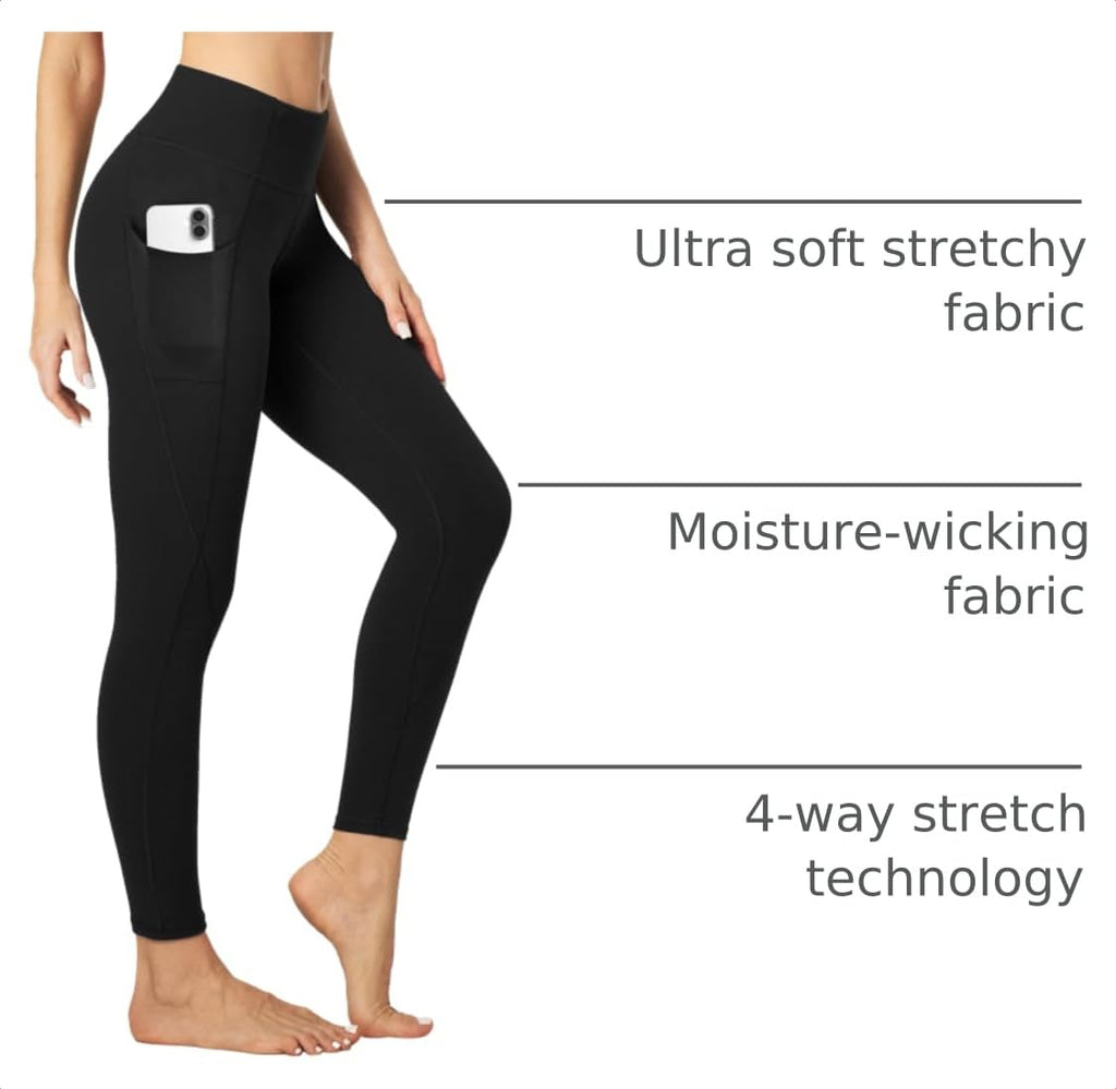 Heathyoga Leggings with Pockets for Women Tummy Control Workout Yoga Pants
