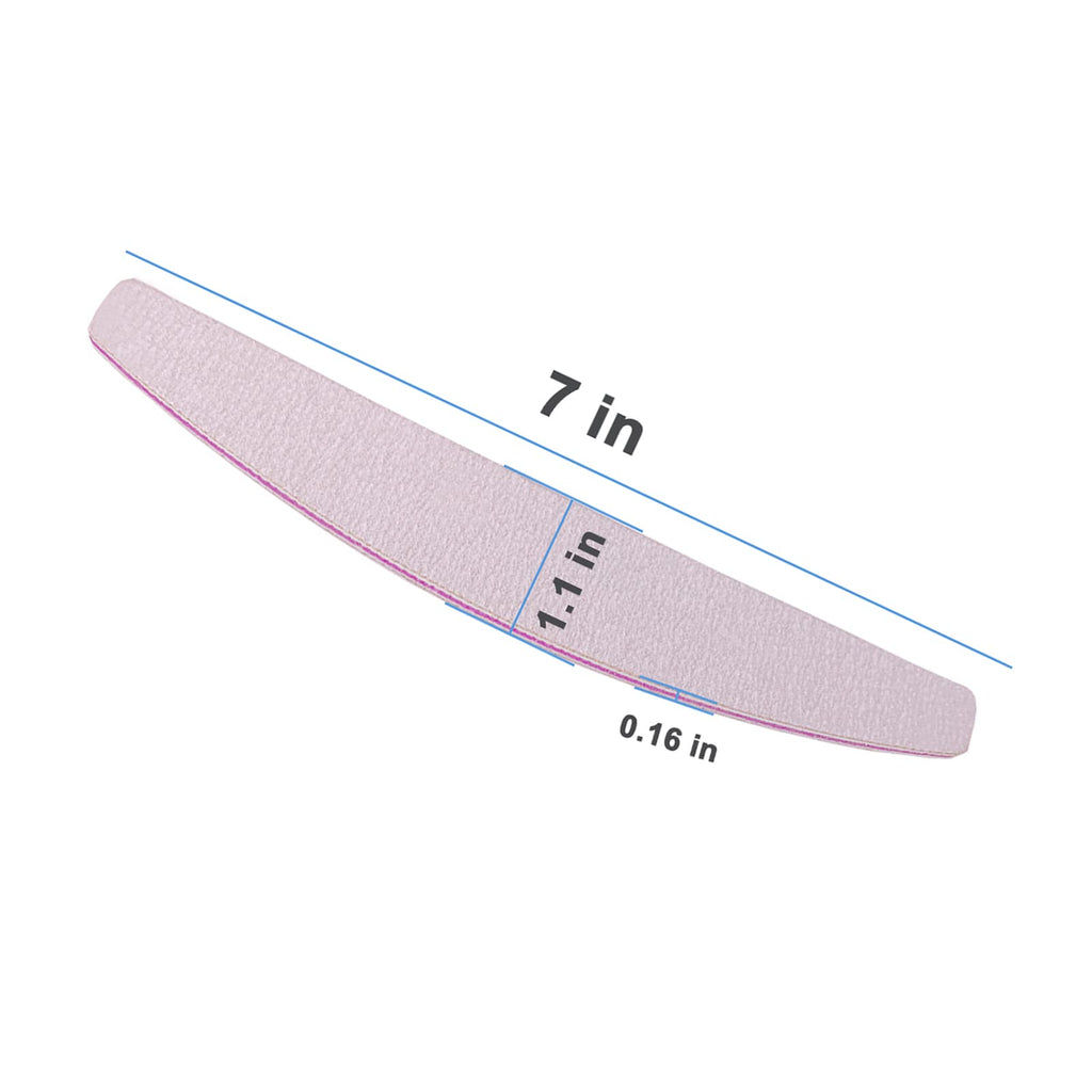 Nail Files (100 Pcs), 100/180 Grit Nail File Emery Board Bulk for Acrylic Nails and Natural Nails, Limas para Unas Acrilicas Profesional Pack Filers for Gel Nail Double Sided Manicure Curved Gray