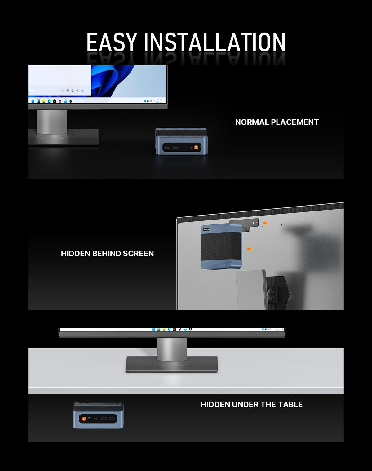 BOSGAME E5 Mini PC with Ryzen 5300U Computer
