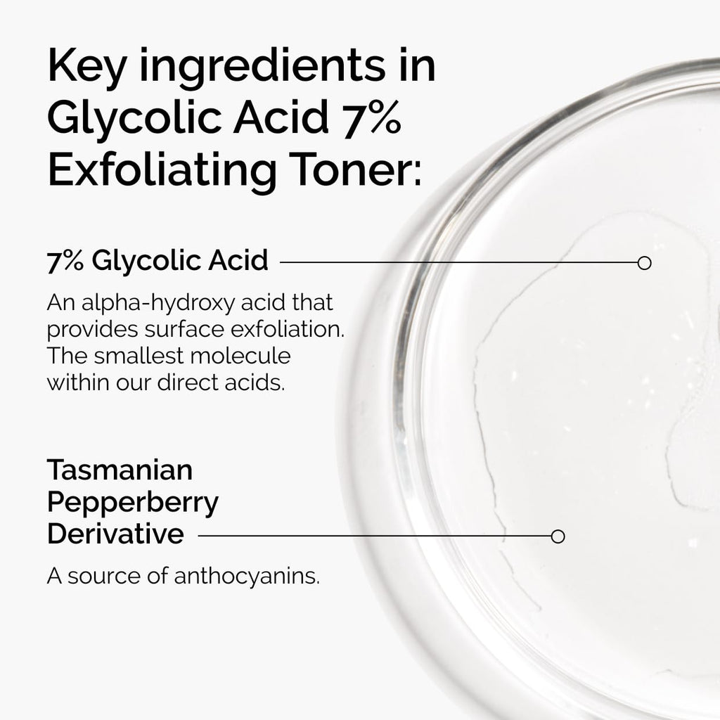 The Ordinary Glycolic Acid 7% Exfoliating Toner, Brightening and Smoothing Daily Toner for More Even-Looking Skin Tone, 3.4 Fl Oz