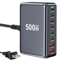 500W USB C Charger Block, 8-Port USB Charging Station with Dual 100W PD
