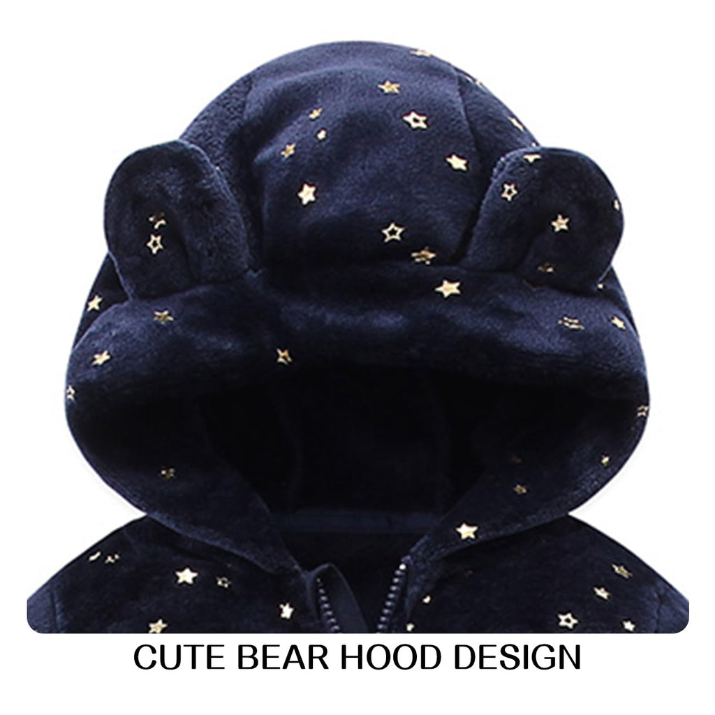 Mokitoni Baby Fleece Jumpsuit Onesie Girls Hoodie Warm Clothing Toddler Snowsuits Coat