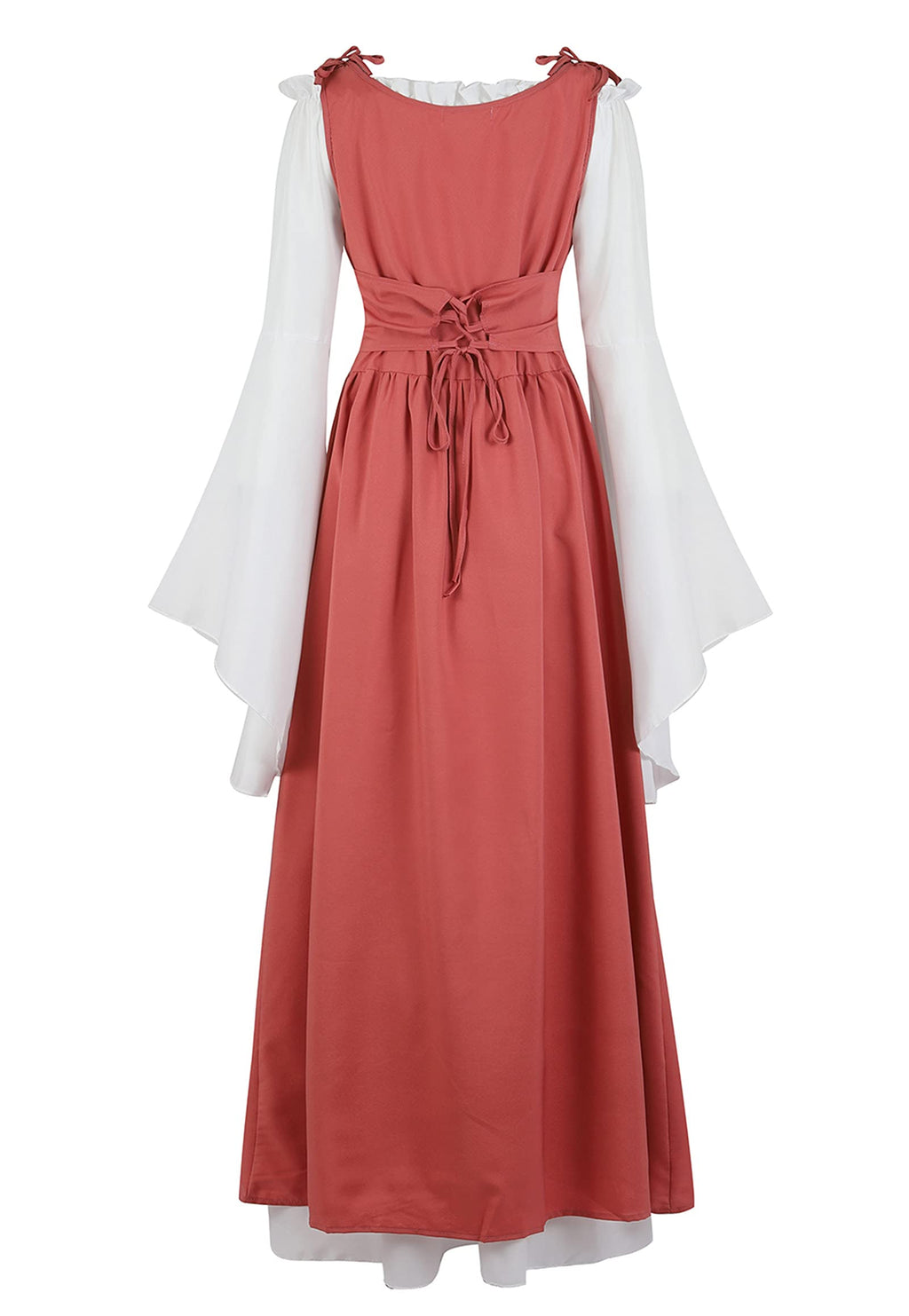 Zhitunemi Renaissance Dresses for Women Costumes: Medieval Dress for Women Renfaire Outfit - Halloween Parties Costume Events Brick red S