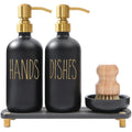 MOMEEMO Soap Dispenser Set Comes with Stainless Steel Pumps, Gold & Black