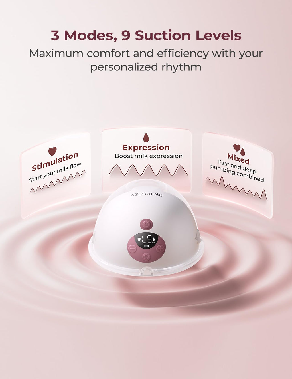 Momcozy M5 Smart APP Controlled Wearable Breast Pump, 2-Pack Cozy Red