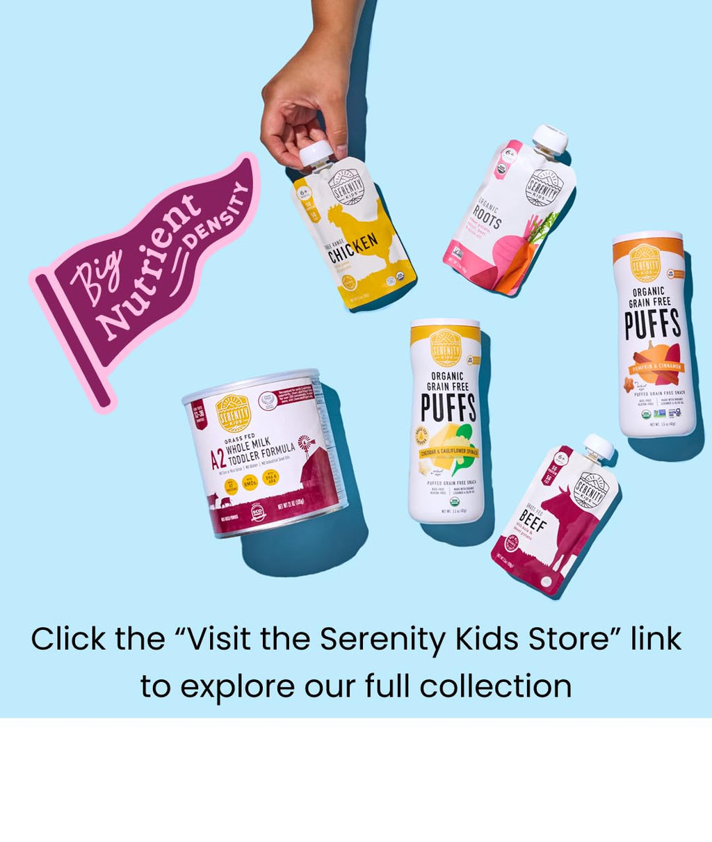 Serenity Kids Organic Baby Food Pouches, 5g Protein, 3.5 Oz, 6 Pack