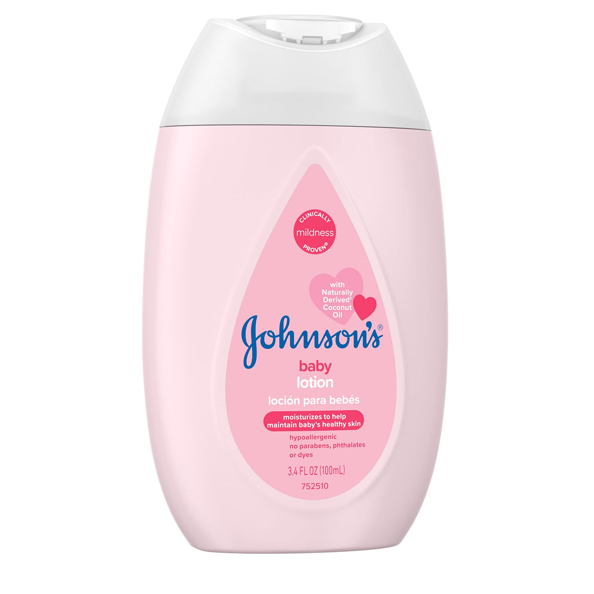 Johnson's Baby Lotion with Coconut Oil, Aloe Vera & Vitamin B5, 3.4 fl oz