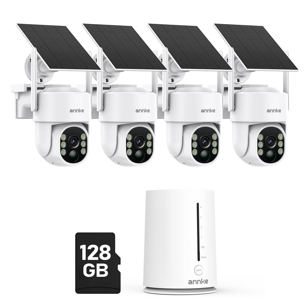 ANNKE 4MP Solar Security Cameras Wireless Outdoor, 4-Cam Home Camera System