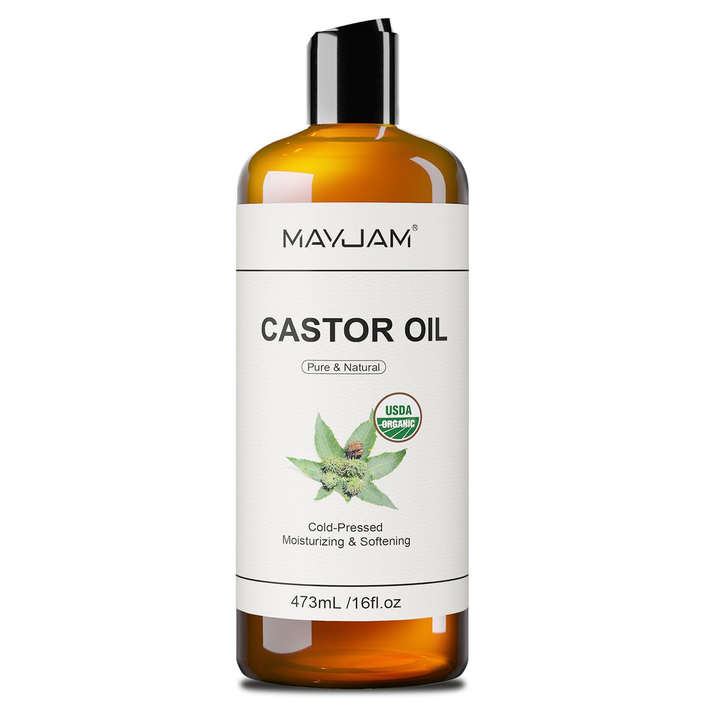 MAYJAM Organic Castor Oil for Body, Face, Skin Care, USDA Certified, 16 oz