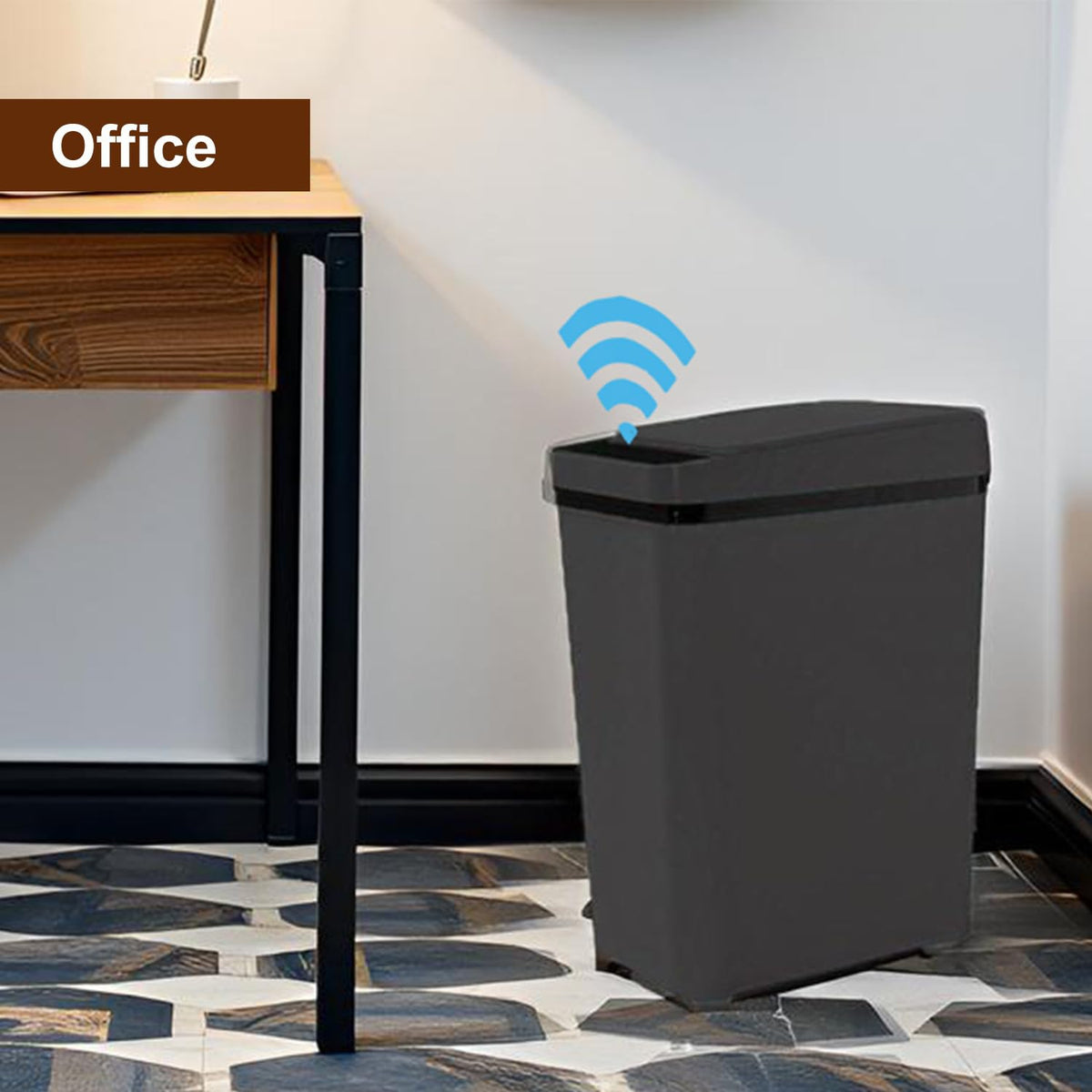 3 PACK - Bathroom Trash Can with Lid - 2.5 Gallon Automatic Trash Cans