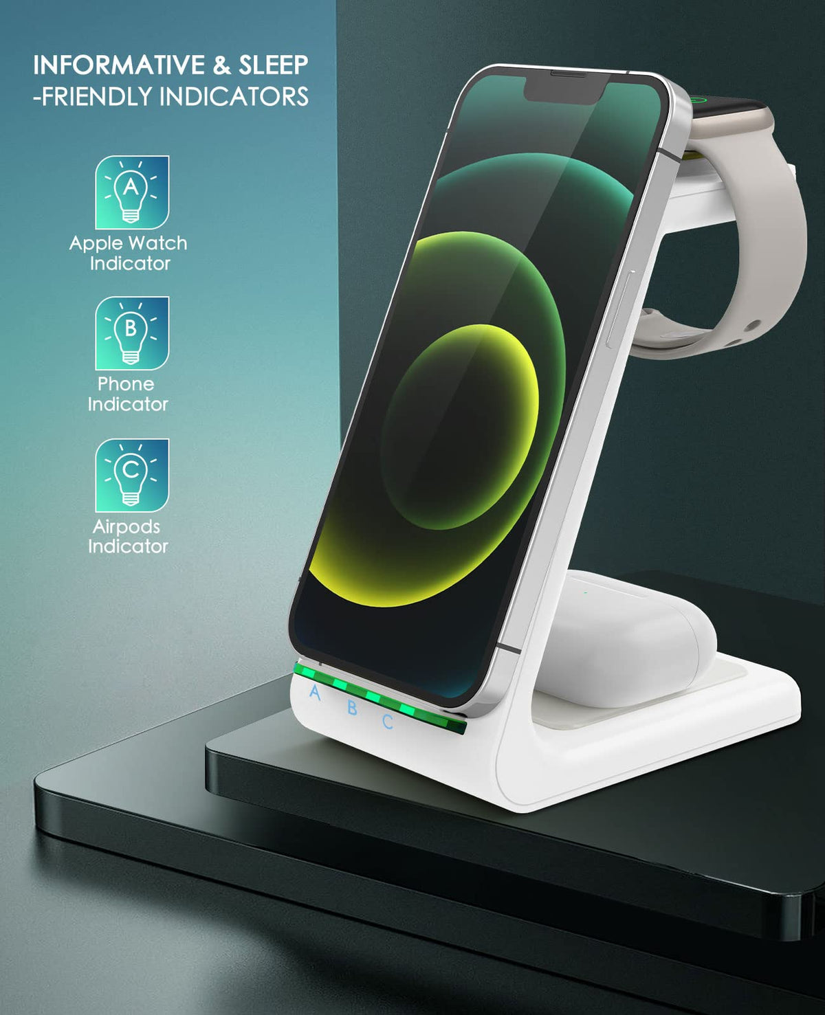 3 in 1 Wireless Charging Station, 2026 Upgraded Fast Desk Charger Station for iPhone 17 16 15 14 13 12 Pro Max Plus, Charger Stand for Apple Watch 11 10 9 8 7 6 5 4 3 2 Ultra SE, Airpods 4 3 2 Pro