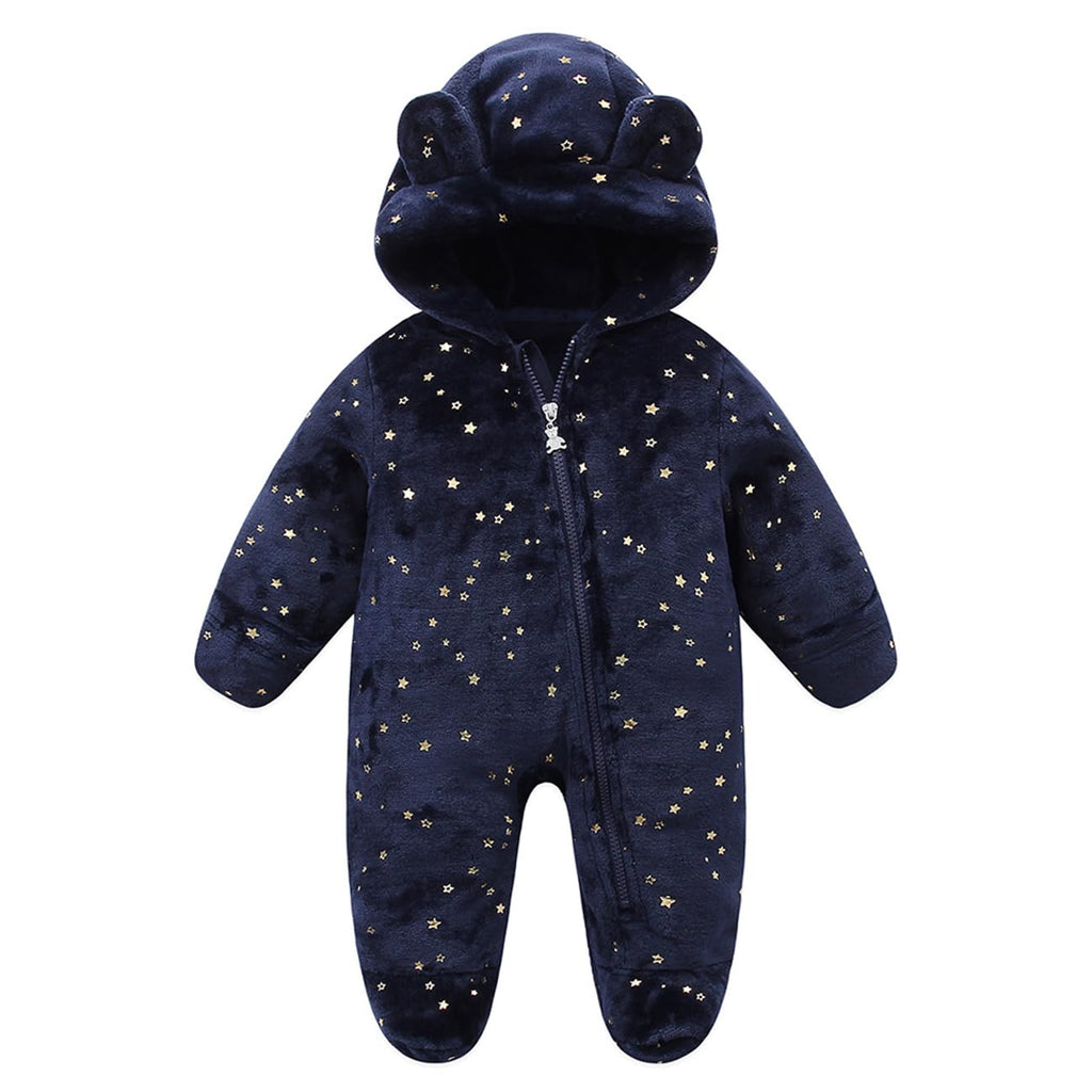 Mokitoni Baby Fleece Jumpsuit Onesie Girls Hoodie Warm Clothing Toddler Snowsuits Coat