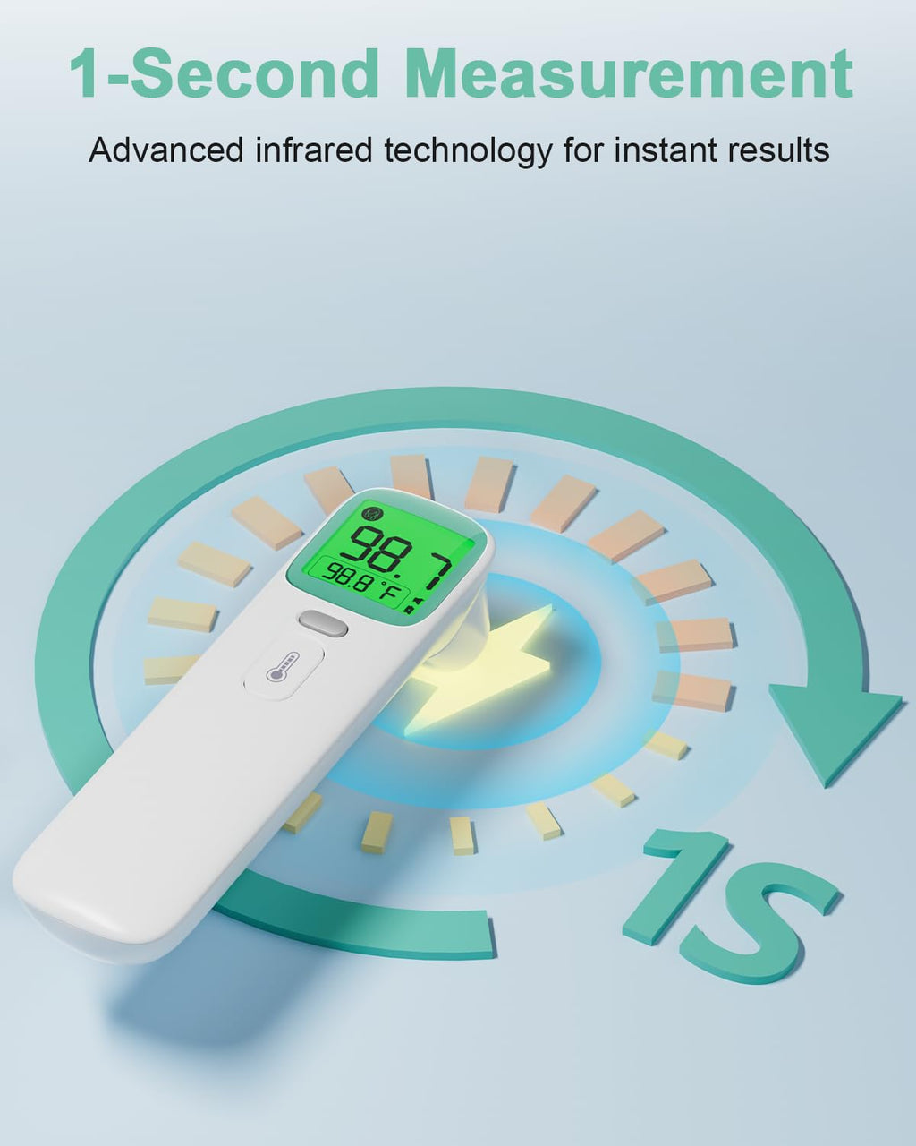 Synolmedic Ear Thermometer for Kids and Adults - Baby Thermometer FSA-HSA Eligible, Digital Infrared Thermometers 1S Reading, Accurate Forehead Termometro with Fever Alarm, 40 Memories (Green 1 Pack)
