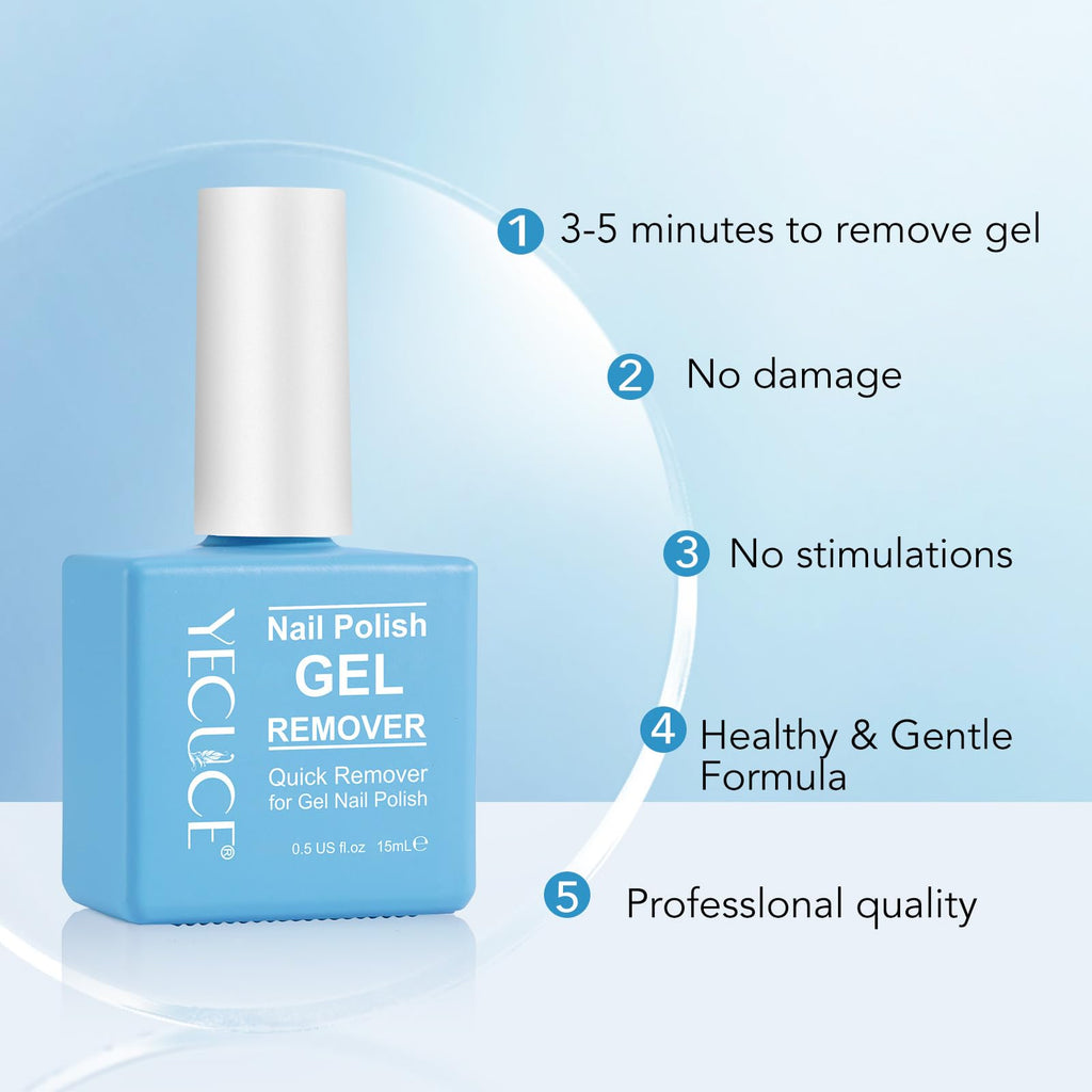 Gel Nail Polish Remover, (2pcs) Gel Polish Remover for Nails, No Need for Foil, Quick & Easy Polish Remover In 3-5 Minutes, No Need Soaking Or Wrapping-15ml