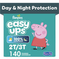 Easy Ups Girls & Boys Potty Training Pants, Size 4 (2T-3T), 140 Count, Peppa Pig Absorbent Pull Up Training Underwear, Up to 100% Leakproof Day and Night, Hypoallergenic