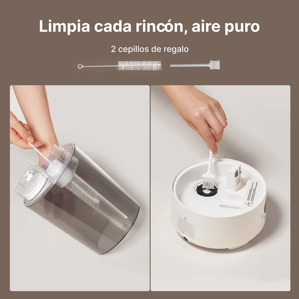 Homvana Top-Fill Humidificador Bebes Mocosy Tos, Cool Mist(3.6L,Gris)