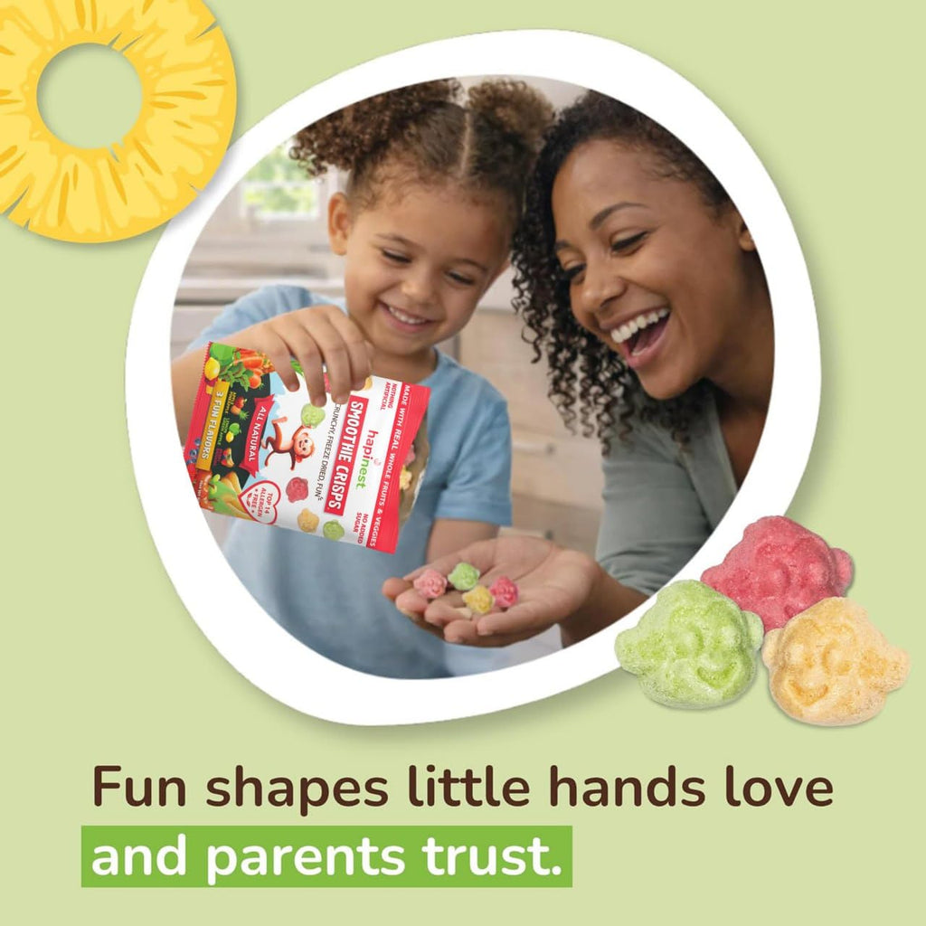 Hapinest Smoothie Crisps Healthy Snacks for Kids, 3 Flavors, 12ct