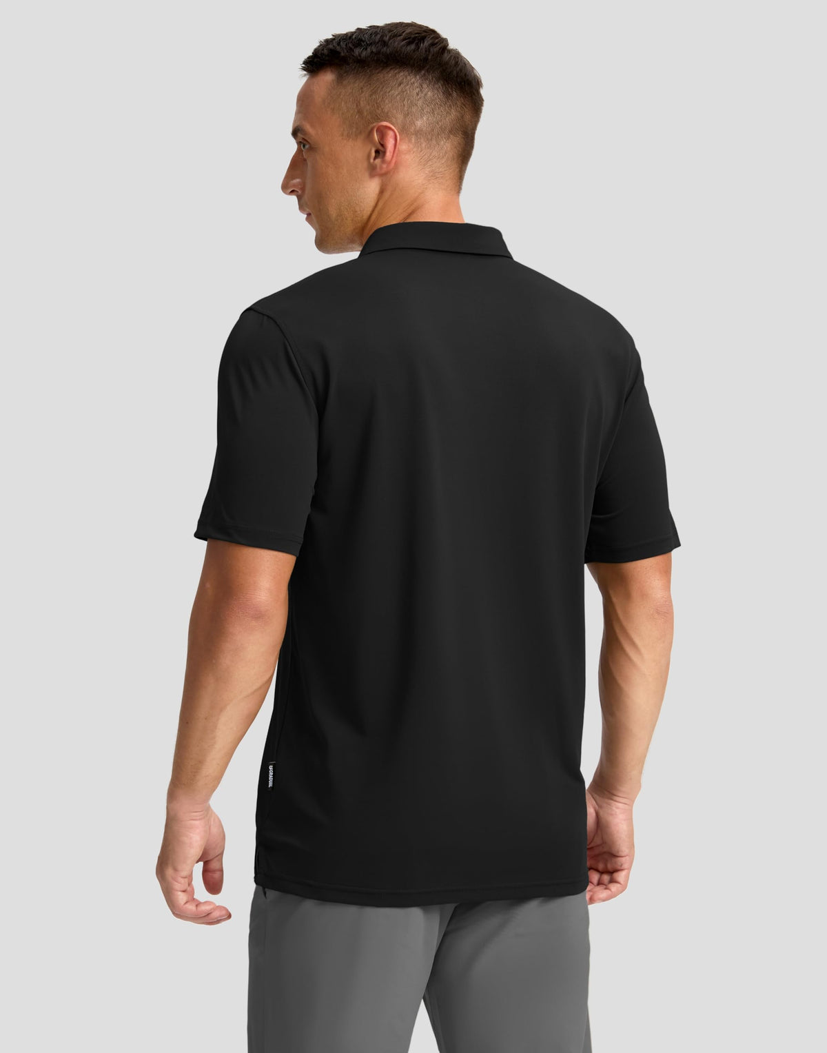 Men's Golf Polo Shirts Dry Fit Performance Short Sleeve Shirt, Black, L