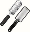 DAIXIANGER 2 Pcs Foot Scraper, Foot File Callus Remover, Stainless Steel Foot Rasp, Professional Foot Scrubber Dead Skin Remover, Pedicure Foot Grater for at Home & Salon