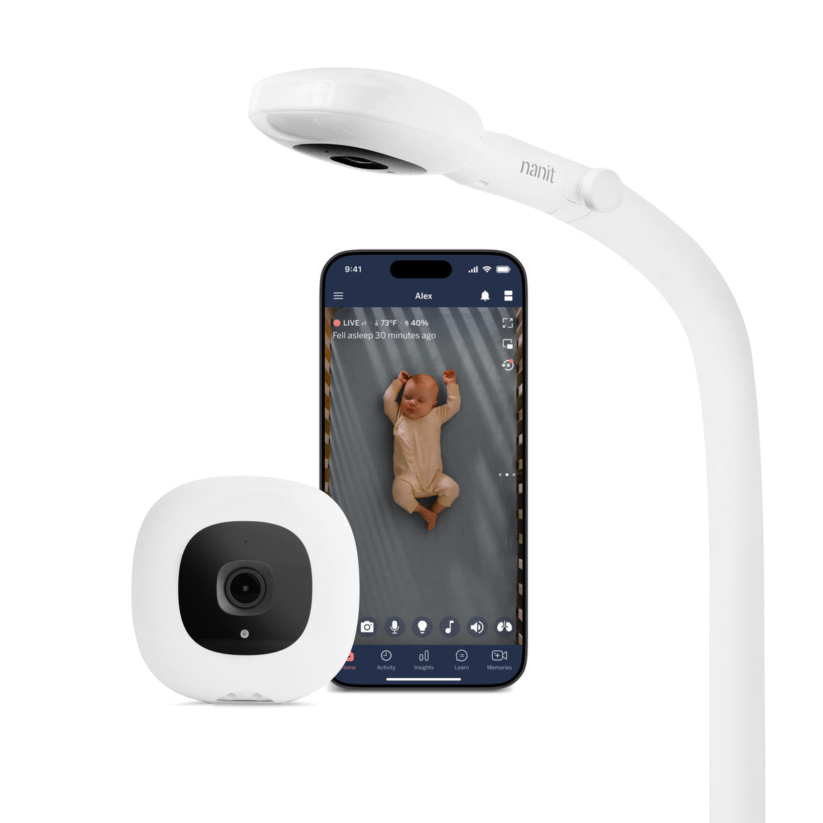 Nanit Smart Baby Video Monitor - Camera & Floor Stand - 1080p Wi-Fi Camera