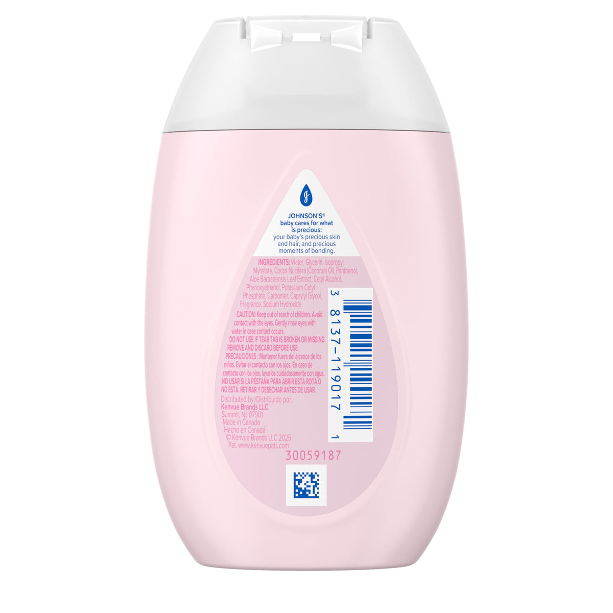 Johnson's Baby Lotion with Coconut Oil, Aloe Vera & Vitamin B5, 3.4 fl oz