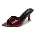 SHMCH Pointed Toe Mule Heels for Women, Open Toe Kitten heels Sandals