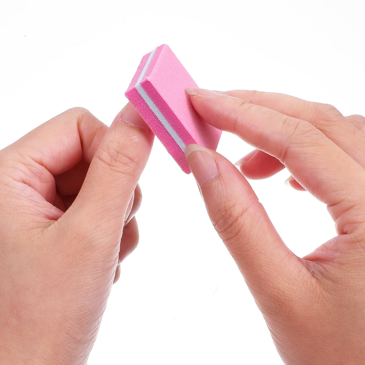 400 Pcs Sponge Nail Buffer Blocks for Acrylic Nails Pink