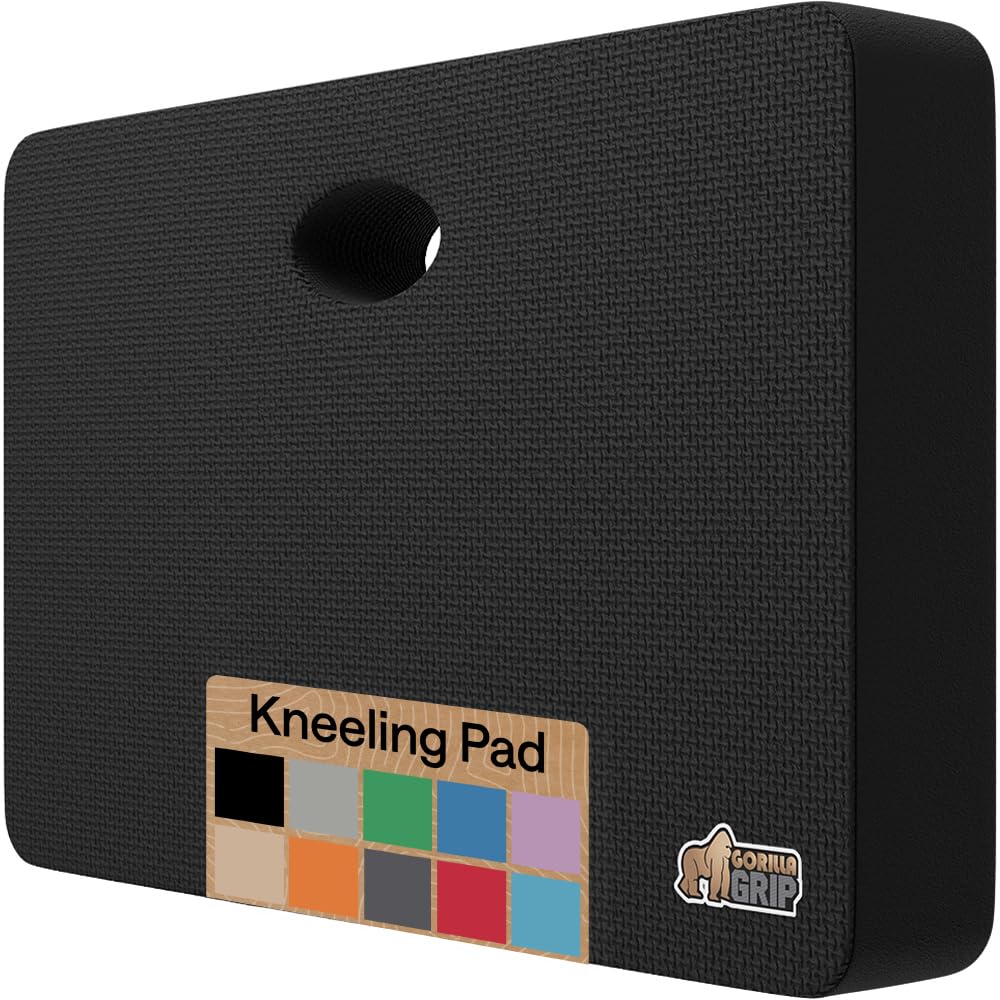 GORILLA GRIP® Extra Thick Foam Kneeling Pad for Gardening, 17.5x11 Black