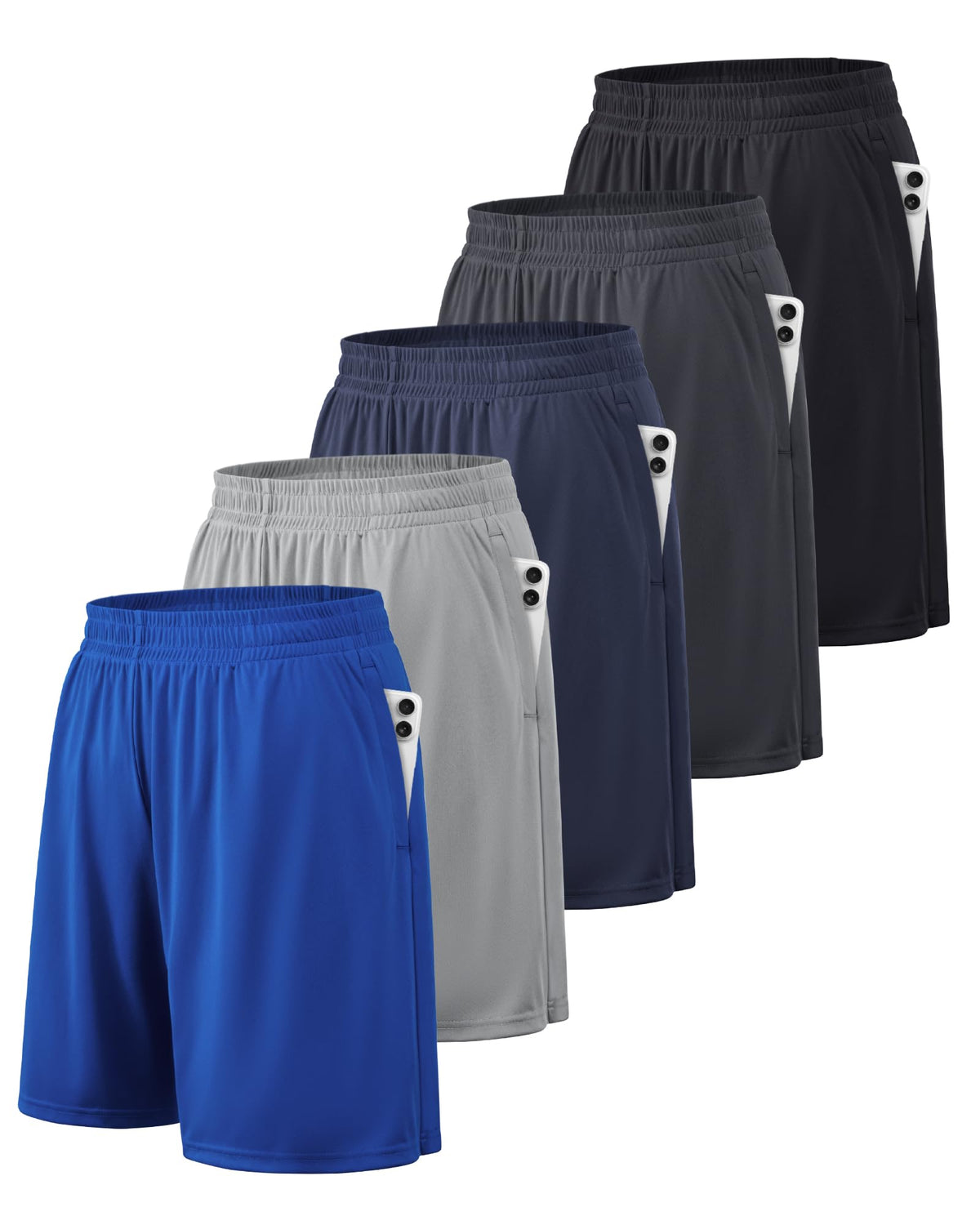 BALENNZ Mens Athletic Shorts with Pockets Quick Dry Workout Shorts Men5AXL