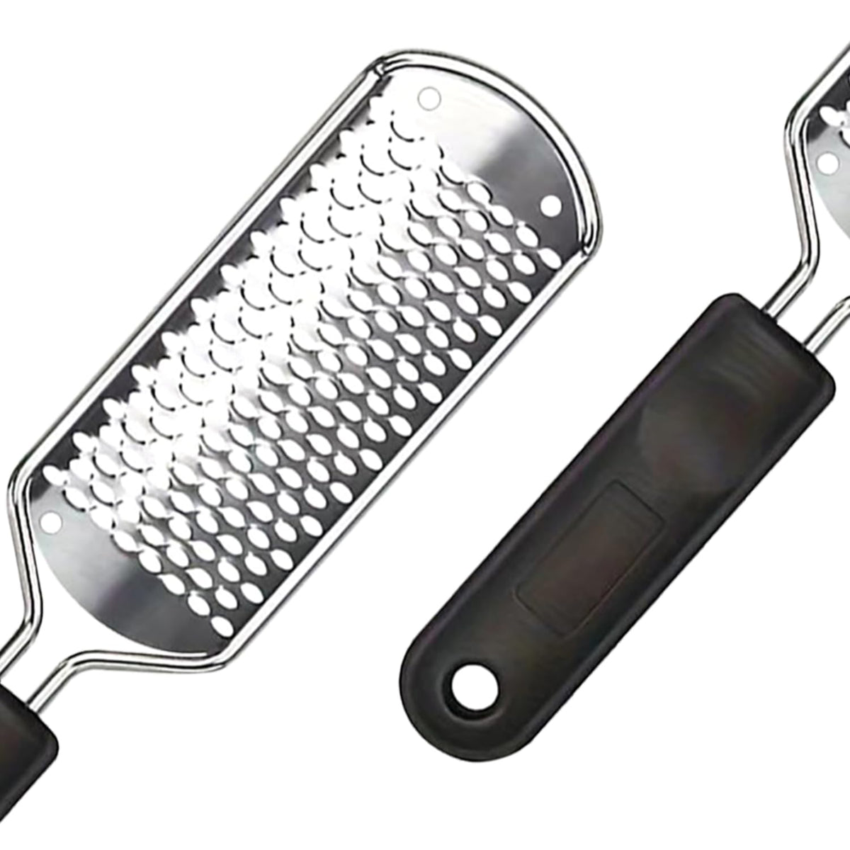 DAIXIANGER 2 Pcs Foot Scraper, Foot File Callus Remover, Stainless Steel Foot Rasp, Professional Foot Scrubber Dead Skin Remover, Pedicure Foot Grater for at Home & Salon