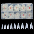 Beuniar Stiletto Nail Tips Natural 500Pcs Short Pointed False Acrylic Nails