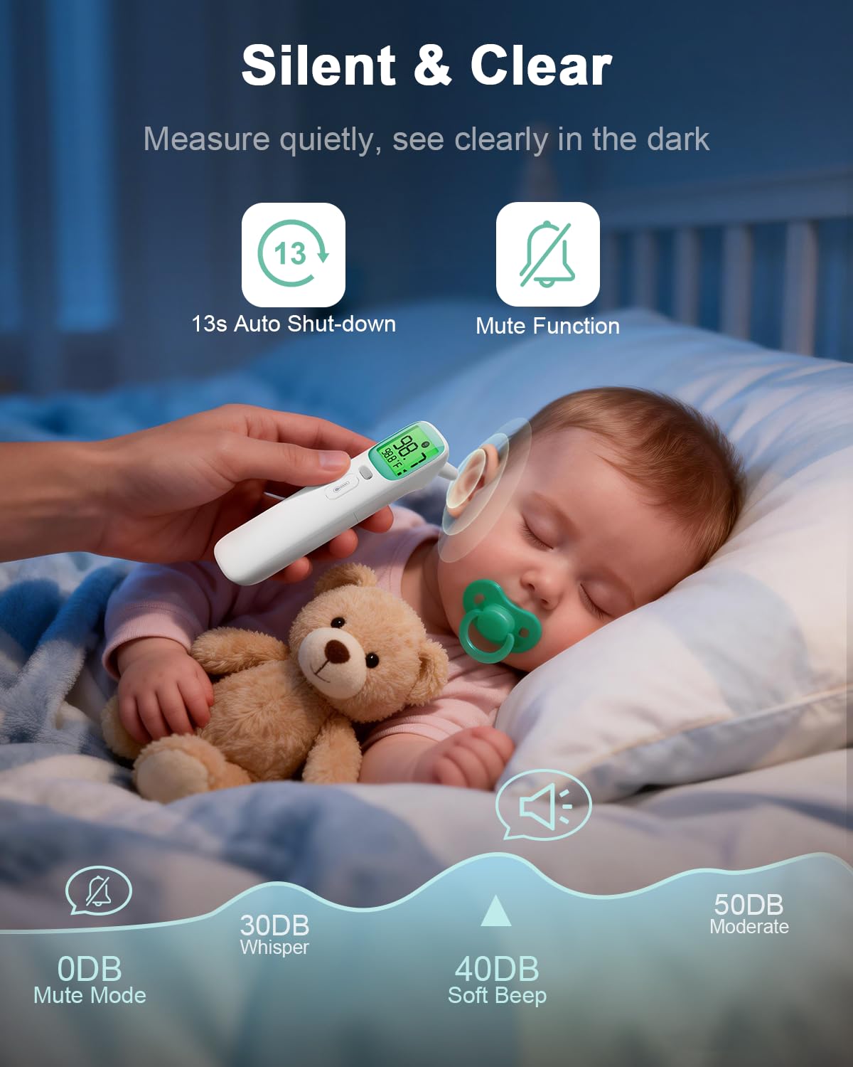 Synolmedic Ear Thermometer for Kids and Adults - Baby Thermometer FSA-HSA Eligible, Digital Infrared Thermometers 1S Reading, Accurate Forehead Termometro with Fever Alarm, 40 Memories (Green 1 Pack)