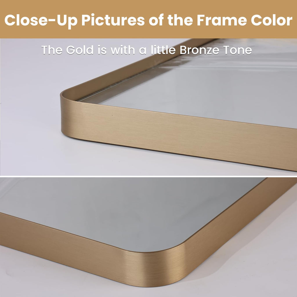 LOAAO 72"X36" Gold Bathroom Mirror