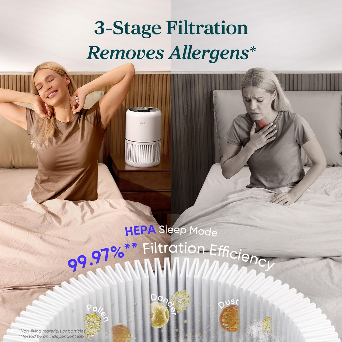 Levoit Air Purifier for Home Pets Hair Allergens in Bedroom Quiet Purifiers