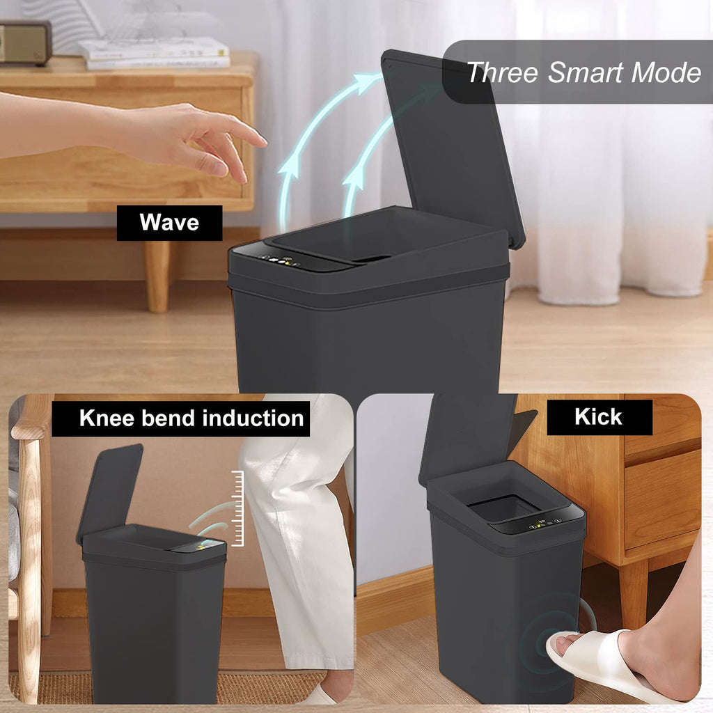 3 PACK - Bathroom Trash Can with Lid - 2.5 Gallon Automatic Trash Cans
