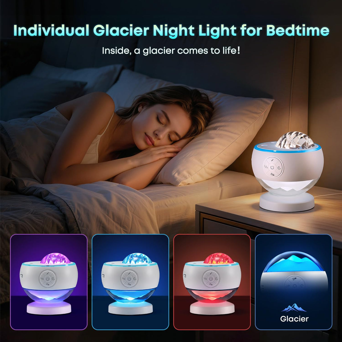 LED Galaxy Projector Sound Machine Aurora Night Light Projector with 30 Sounds,16 Colors Bluetooth Speaker, Remote Timer Teen Girl Gift Trendy Stuff Led Lights for Bedroom Sensory Light for Autism