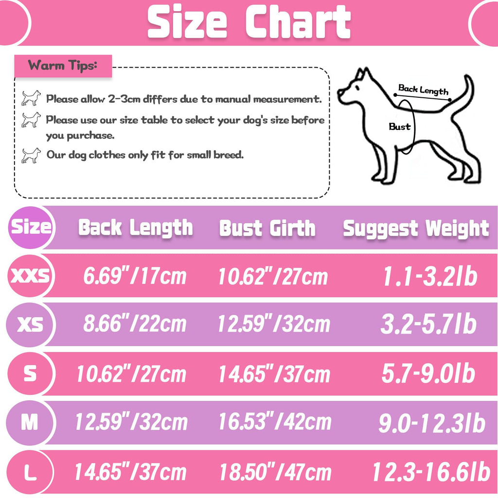 4 Pieces Chihuahua Clothes Cute Dog Clothes for Small Dogs Girl Puppy Shirt