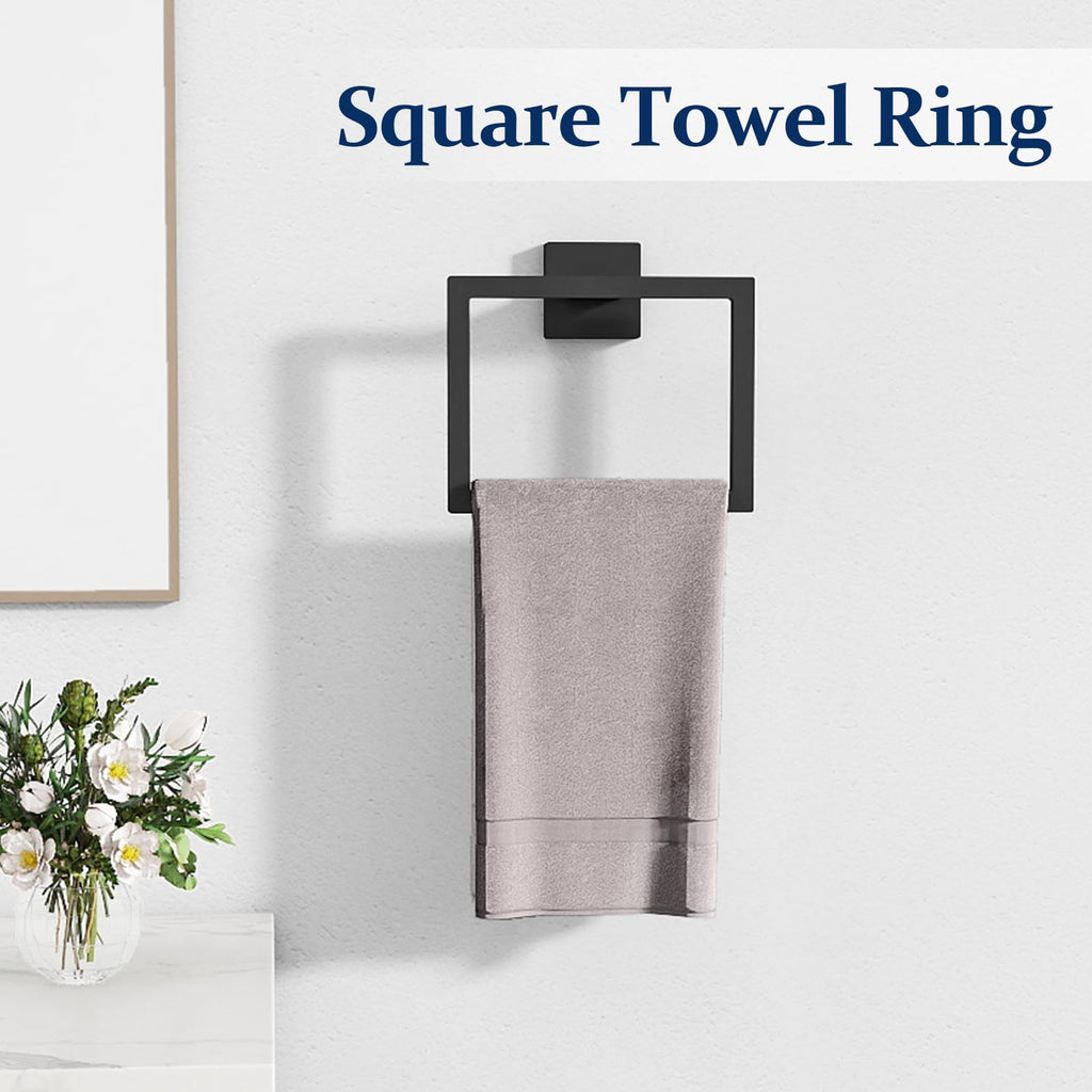 STWWO 20-Pieces Matte Black Bathroom Hardware Set