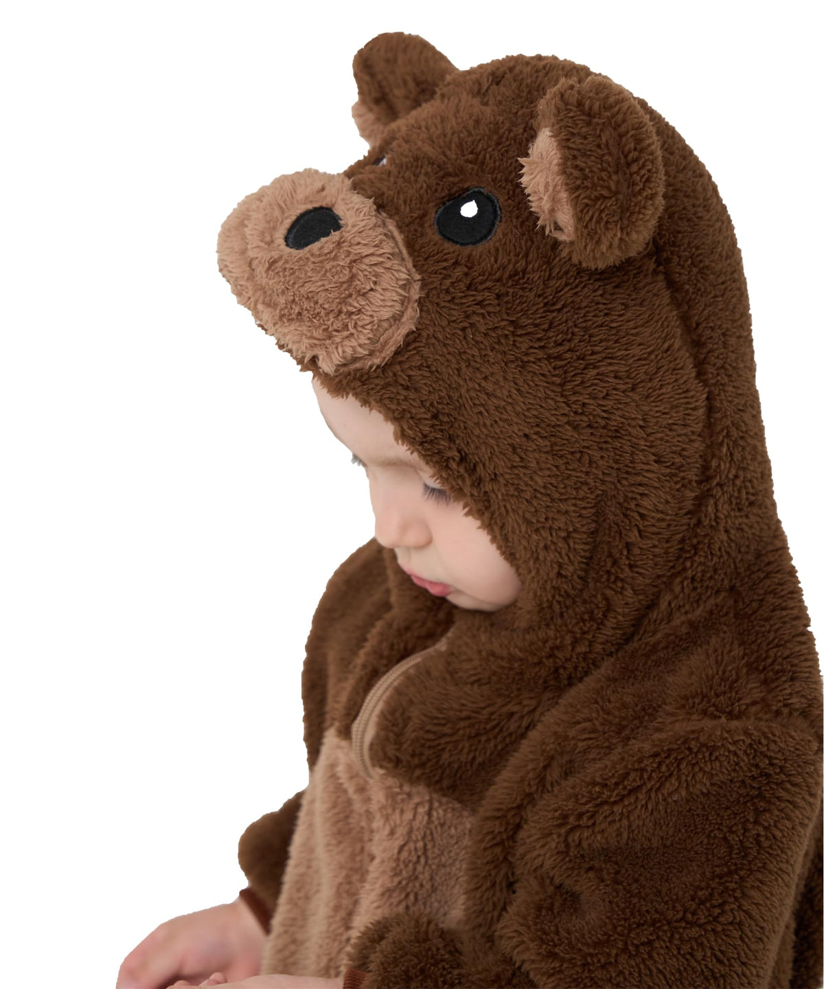 LONULAIN Unisex Baby Animal Costume Pajamas, Infant Flannel Hooded Halloween Romper Cosplay Costume/Homewear/Sleepwear (Bear,24-30 Months)