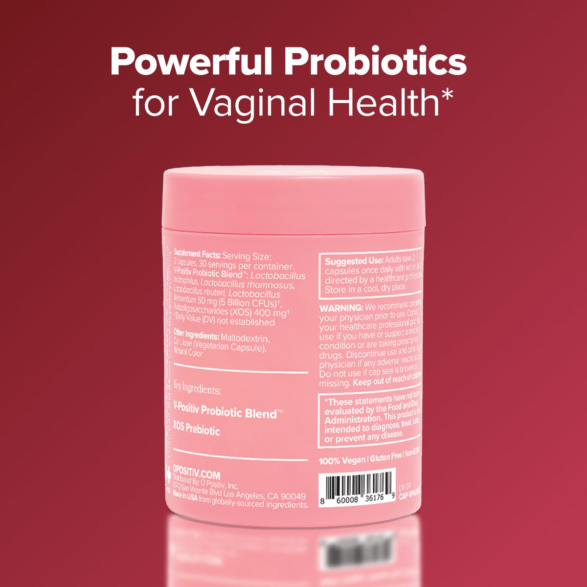 URO Vaginal Probiotics for Odor, Flora & pH Balance – 1-Month Supply
