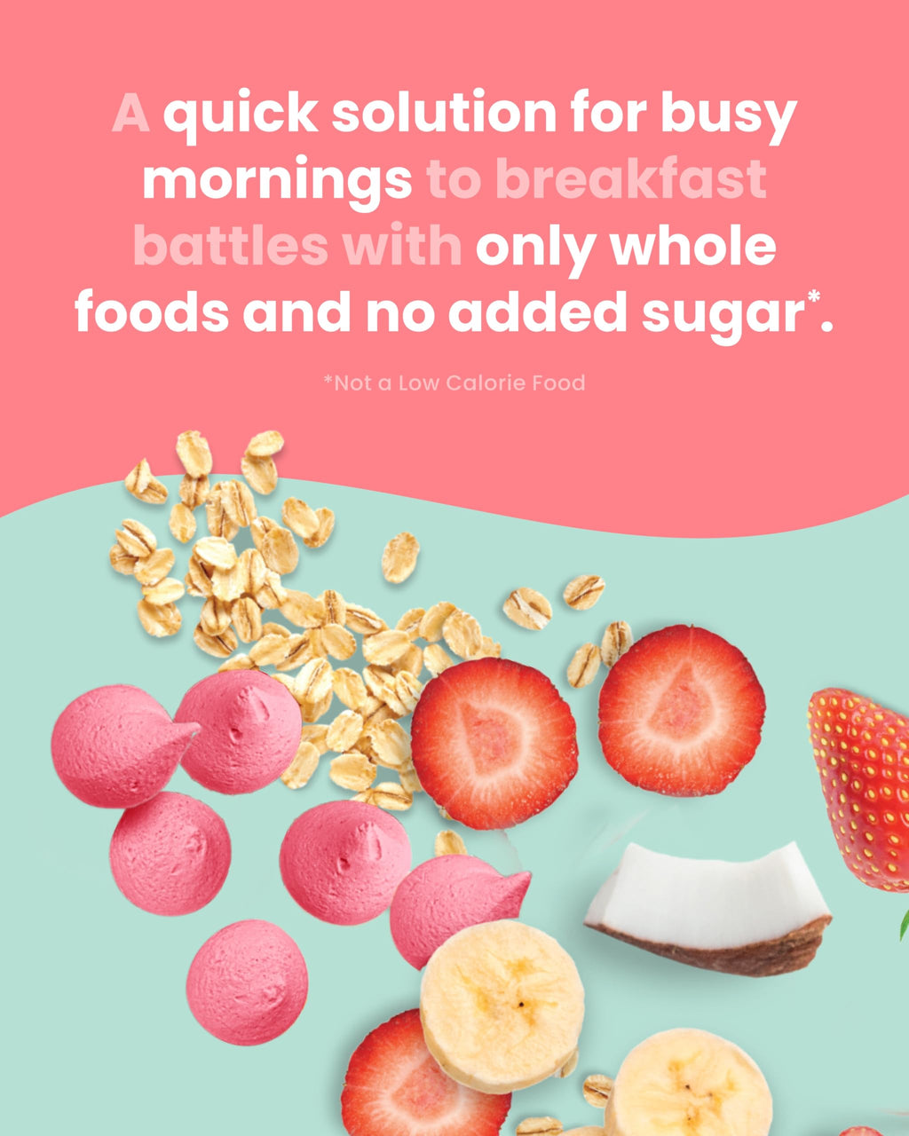 Amara Breakfast Oat Melts - Organic Toddler Snack - Single Serve Fiber-Packed Oat Bites with Real Fruit, No Added Sugar, Quick Dissolving, Strawberry - 12 Pack
