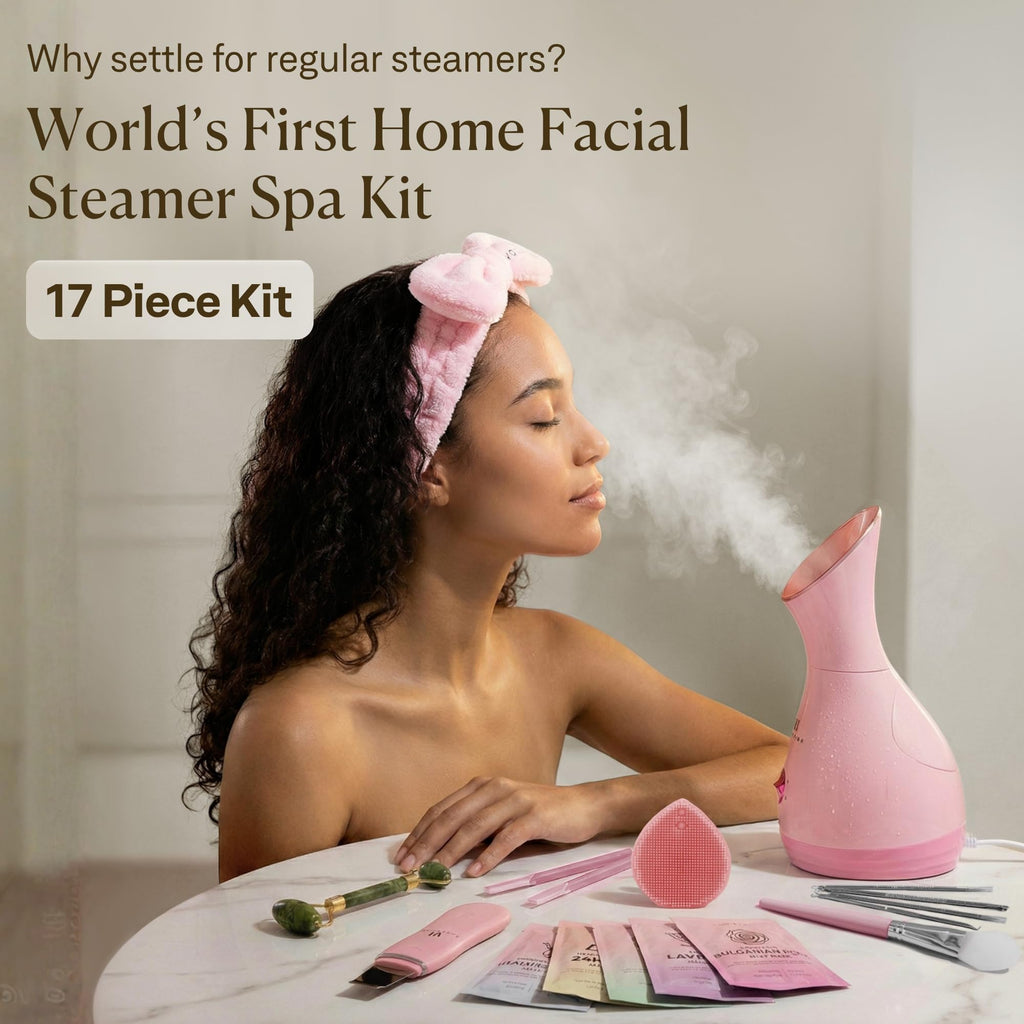 Facial Steamer Spa Kit with 17 Spa Tools for Complete At-Home Facial