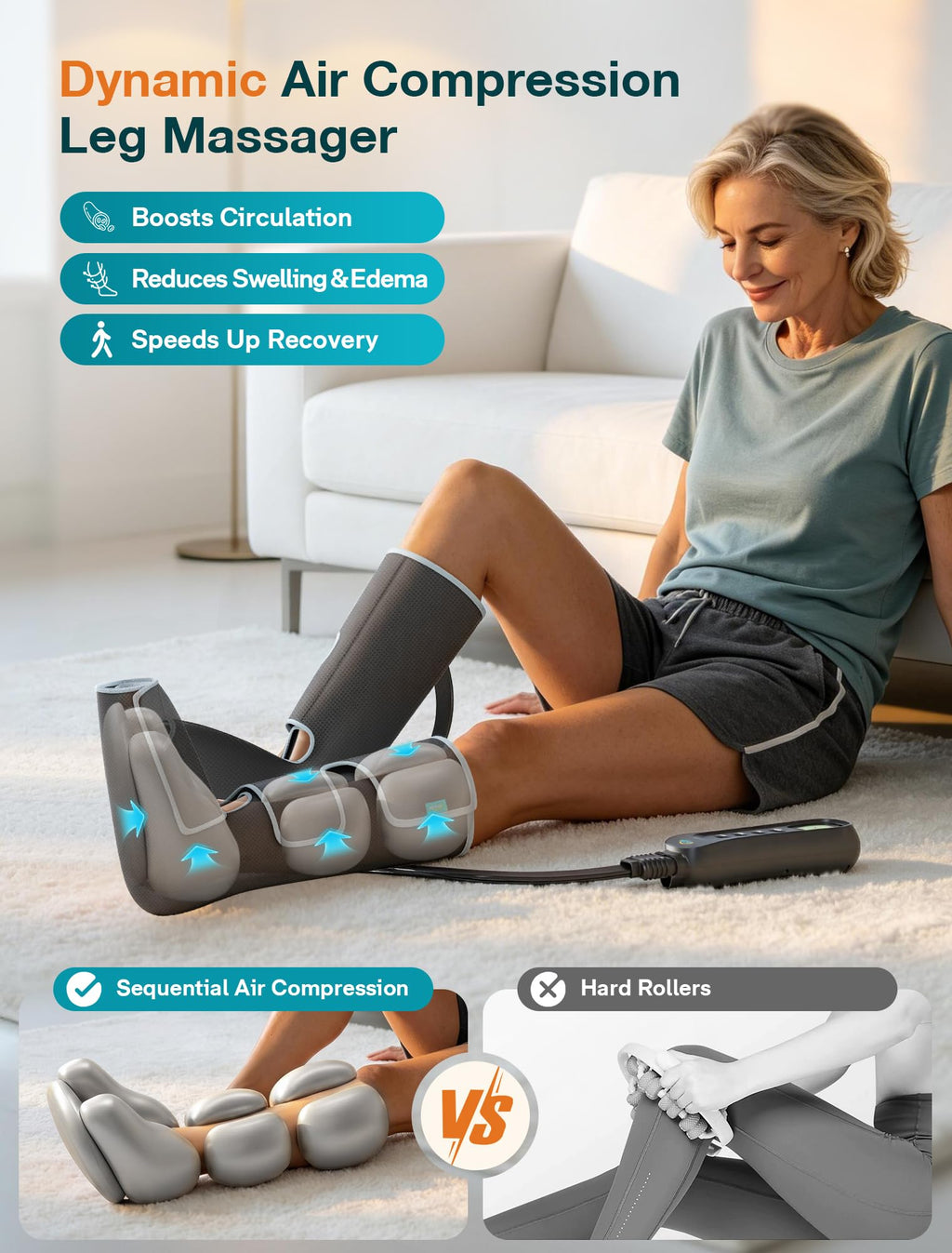 ALLJOY Leg Massager for Circulation and Pain Relief FSA,Gifts for Men Women