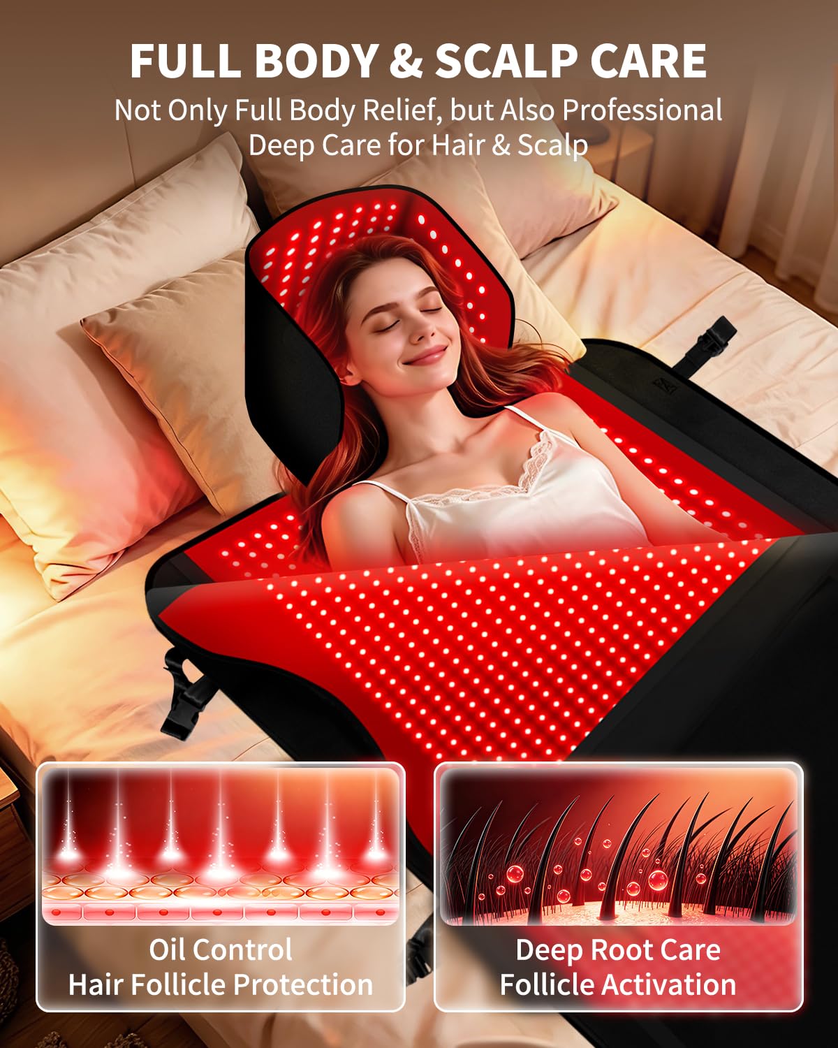 Largest 2980 LEDs Full Body Red Light Therapy Mat, 80.6"x35.7"