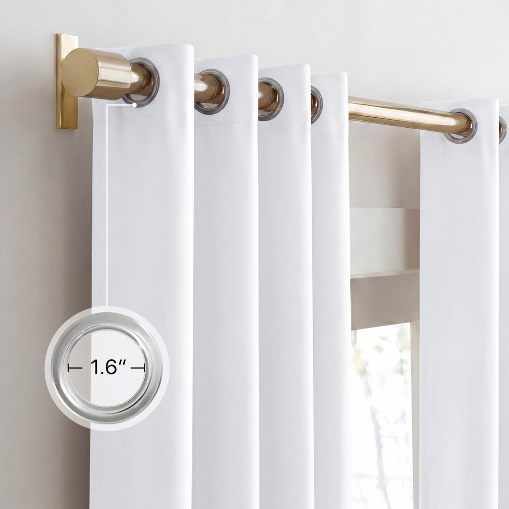 NICETOWN White 100% Blackout Curtains 84 inch Long for Bedroom 2 Pieces