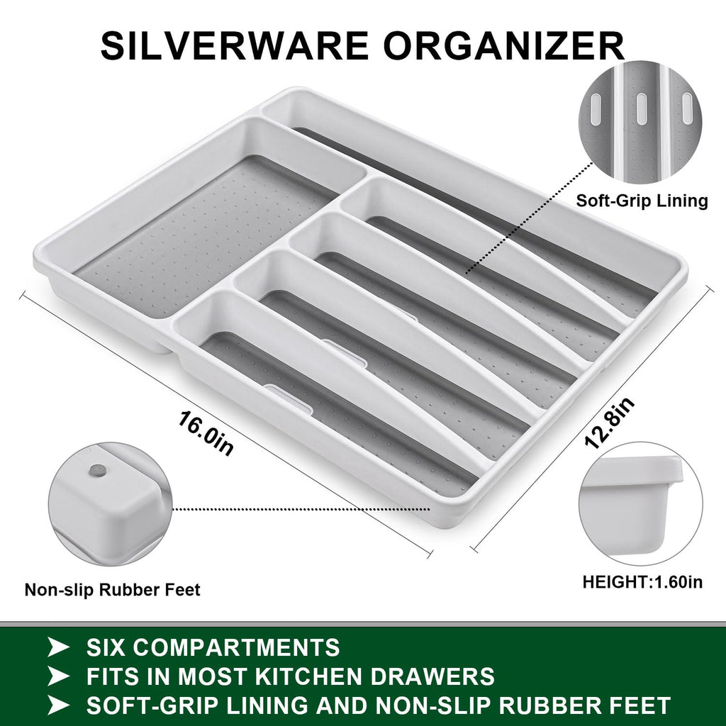 49 Pieces Silverware Sets With Organizer And Steak Knives, Stainless Steel Flatware Sets Service For 8 Person, Tableware Cutlery Sets, Includes Knife Spoon and Forks Sets